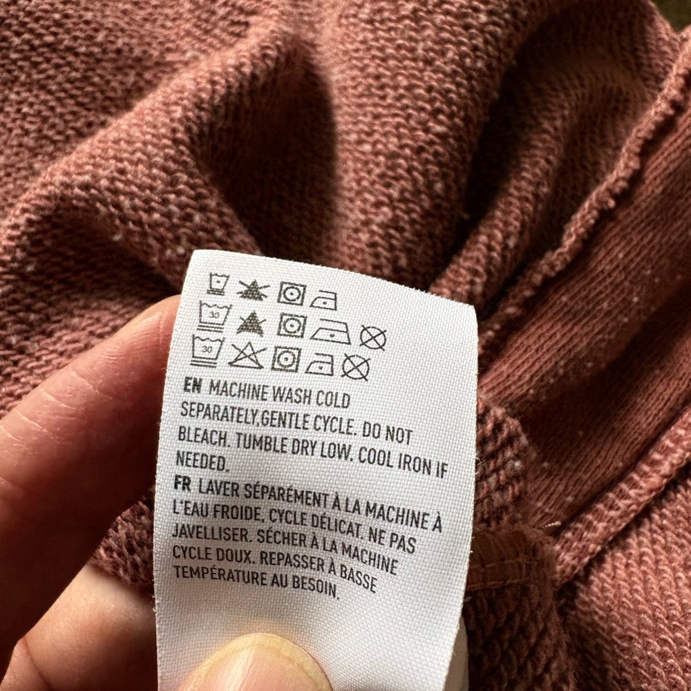 American Eagle Outfitters Dusty Rose Sweatshirt Dress Pullover Cottagecore - Picture 9 of 11